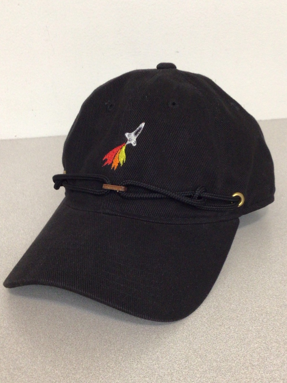 FAINDLAY HAT CO Black Rocket Embroidered Dad Hat ADJUSTABLE BLACK CORDUROY